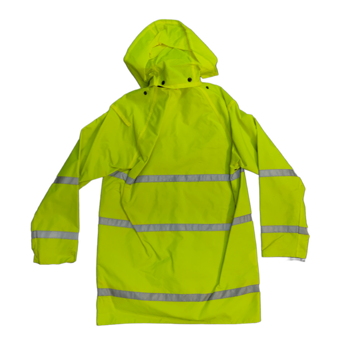 Reversible Black Hivis Yellow Raincoat Jacket Medium OJ159