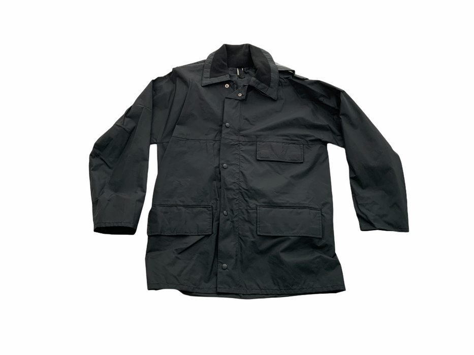 Black Waterproof 3/4 Length Rain Coat Security Dog Handler S/R OJ43