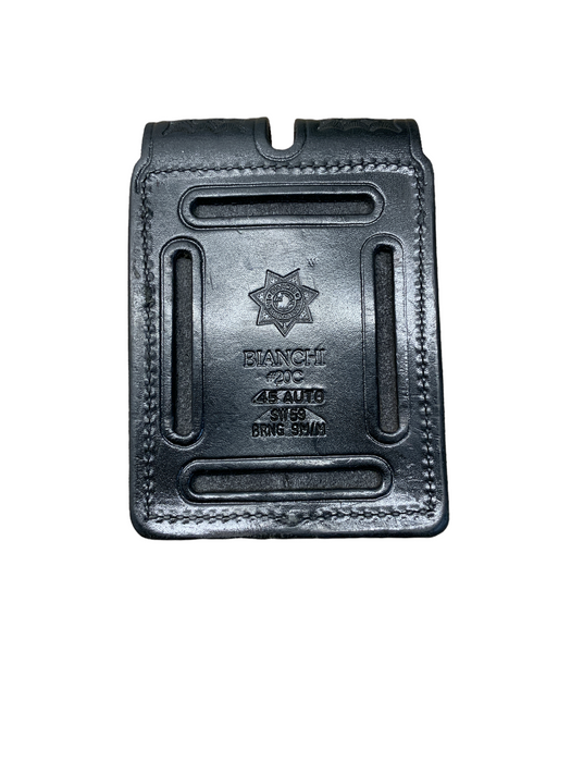 Bianchi Leather Double Magazine Ammo Pouch For Belts And Duty Belts BLTAMO04A