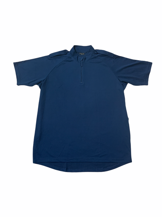 Male Blue Breathable Short Sleeve Wicking Shirt With Epaulettes Security
