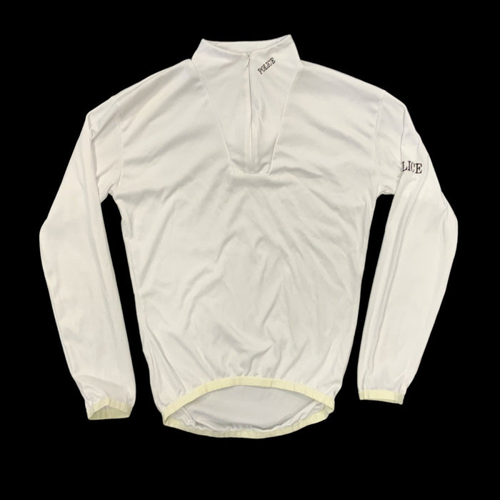 Kit Design Police Branded Embroidered White Long Sleeve Stretch Fit Top WKS40A