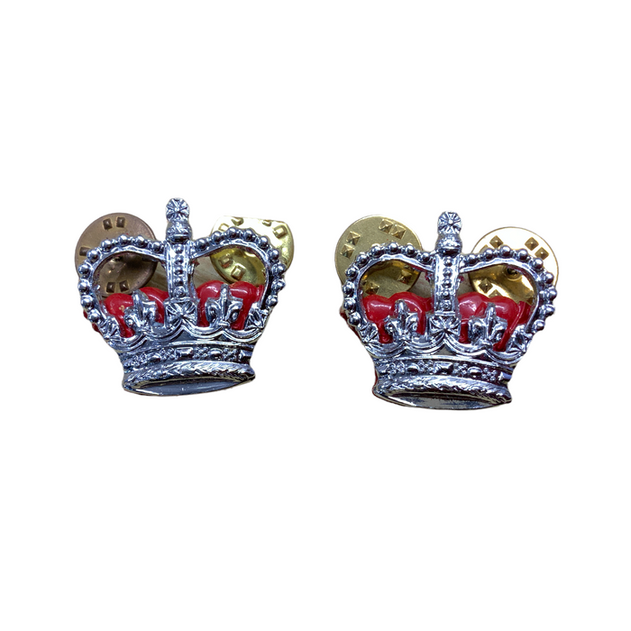 Chrome Metal Crowns Superintendent Rank Pin Backing Type 3