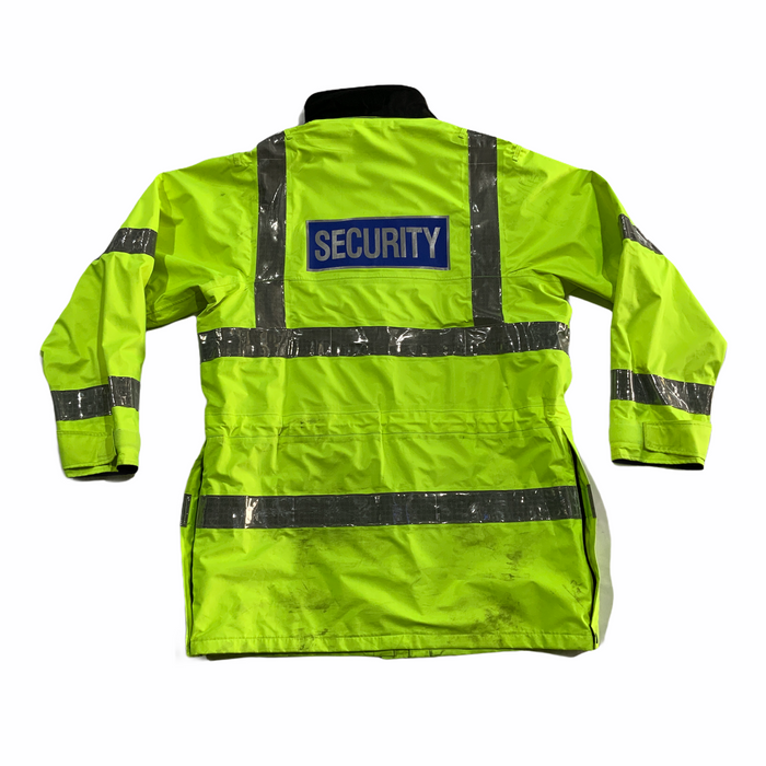 Hi Vis Security Badged Jacket Waterproof Rain Coat HVPC14B