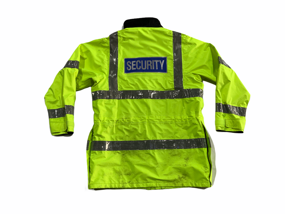 Hi Vis Security Badged Jacket Waterproof Rain Coat HVPC14B