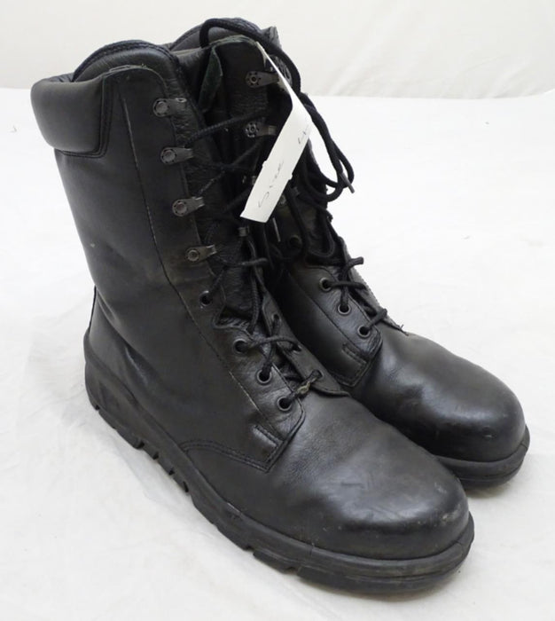 Used BATA Black Leather Steel Toe Cap Boots Tactical Military Style 3