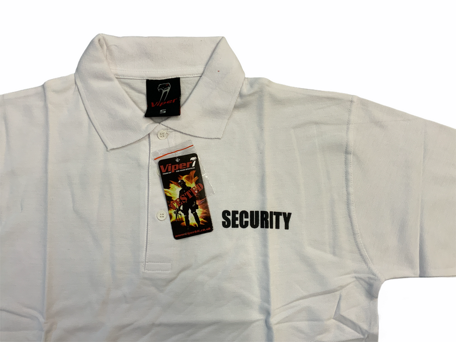 New Viper Male White Security Printed Polo Shirt