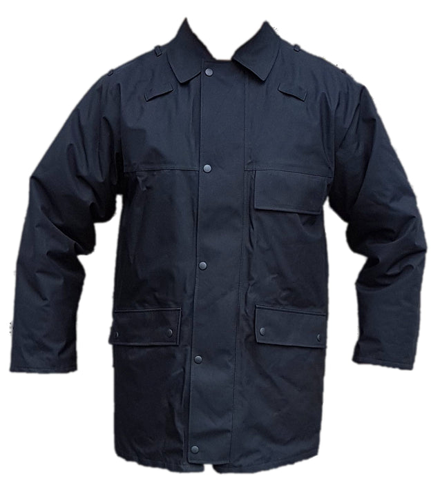 Black 3/4 Polyester Waterproof Rain Coat Security Grade B OJ135