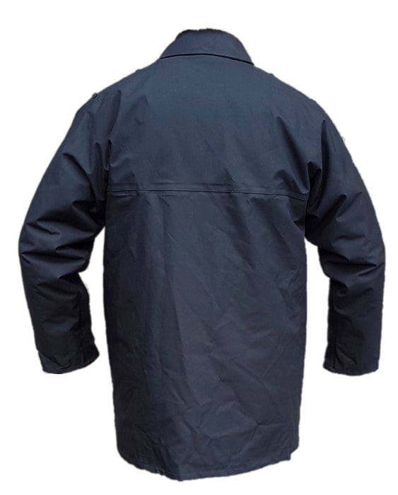 Men's Black 3/4 Length Goretex Waterproof Hooded Rain Coat Security BGC03B