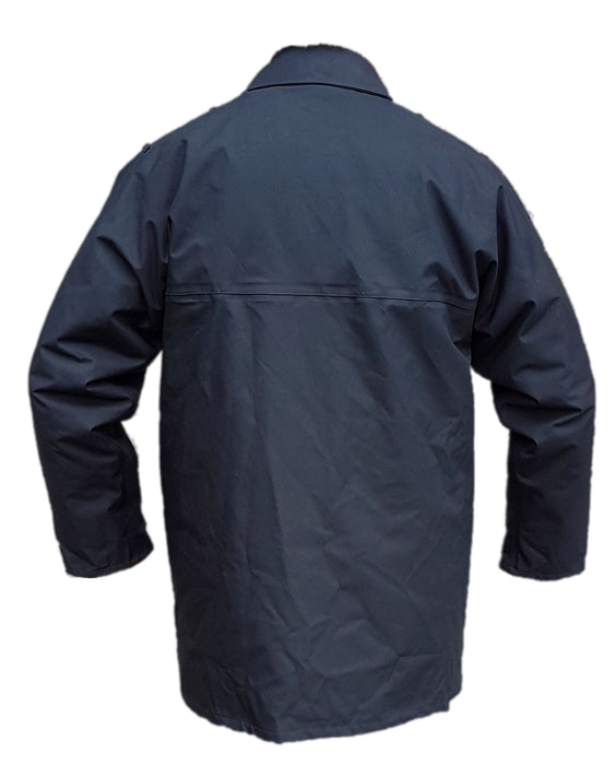 Black 3/4 Polyester Waterproof Rain Coat Security Grade B OJ135