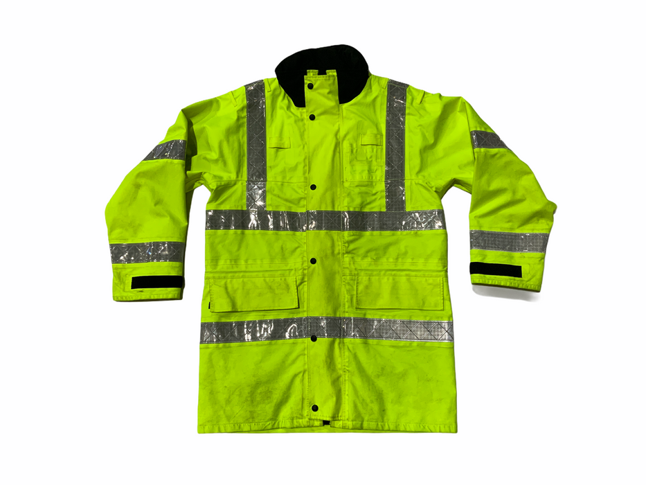Hi-Vis 3/4 Goretex Waterproof Rain Coat Security Marshal HVGC5B