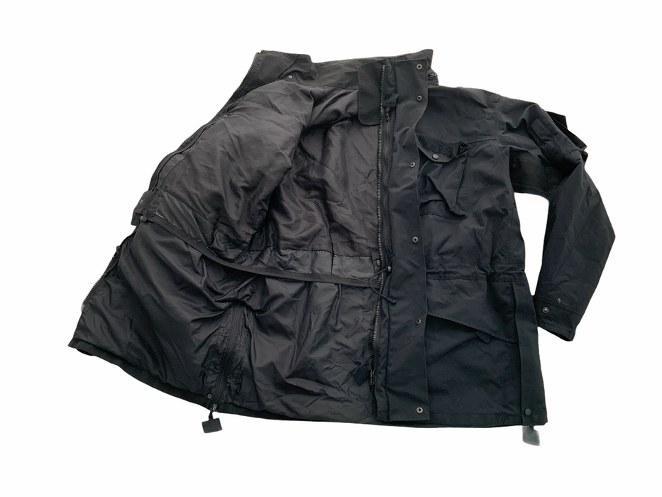 Black Waterproof 3/4 Length Tactical Rain Coat Security Dog Handler XL/T OJ35