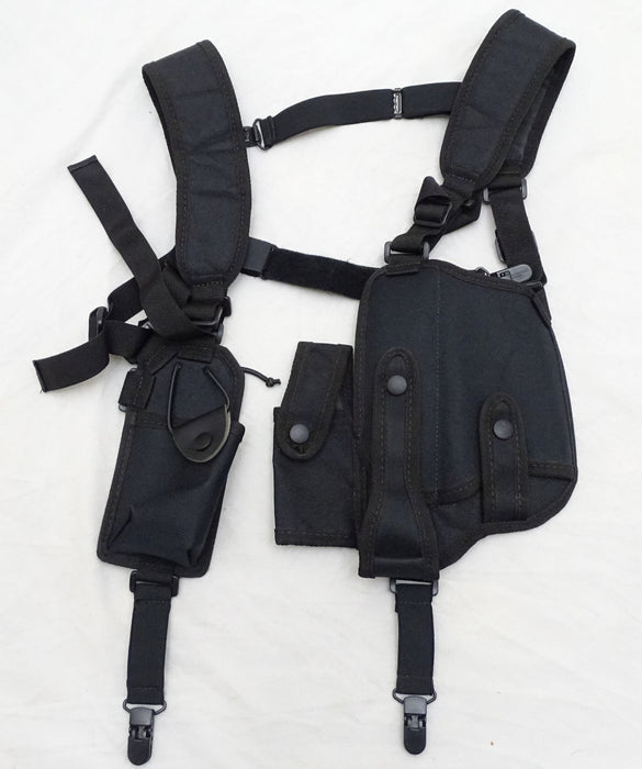 Protec Black Covert Harness Covert Vest With Radio CS Baton Cuffs Pouch CH03A