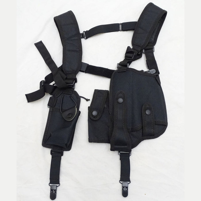 Protec Black Covert Harness Covert Vest With Radio CS Baton Cuffs Pouch CH03A