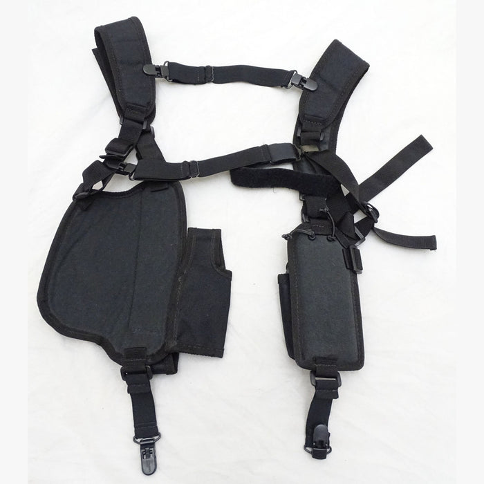Protec Black Covert Harness Covert Vest With Radio CS Baton Cuffs Pouch CH03A