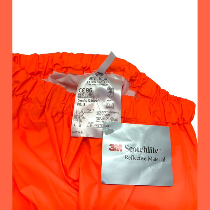 ELKA Hi Vis Waterproof Over Trousers Orange Unisex New Size Small WPORG02N