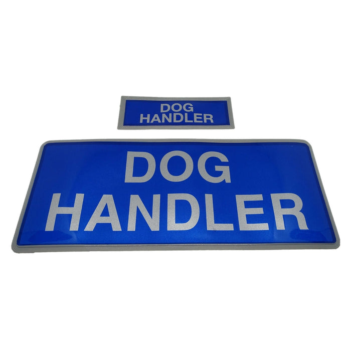 Encapsulated Reflective Dog Handler Badge Set XS & M Sew On
