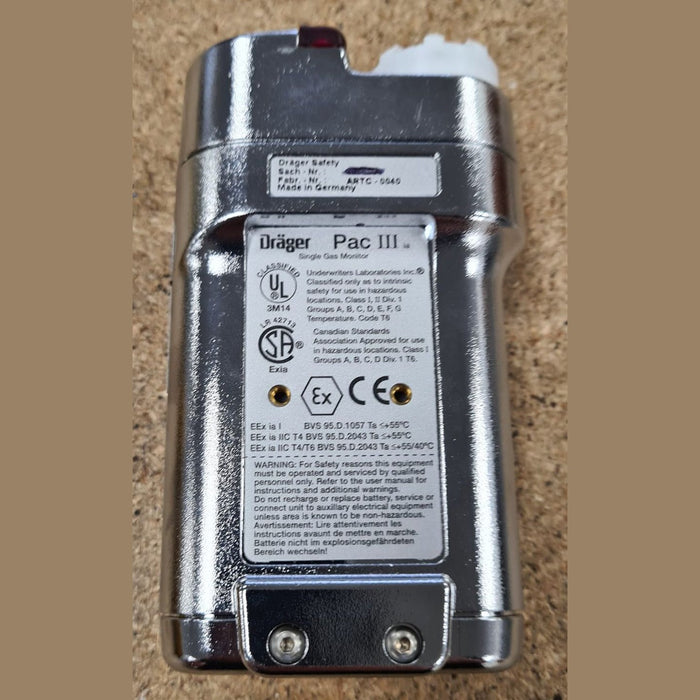 Draeger PAC III Single Gas Monitor - Untested.
