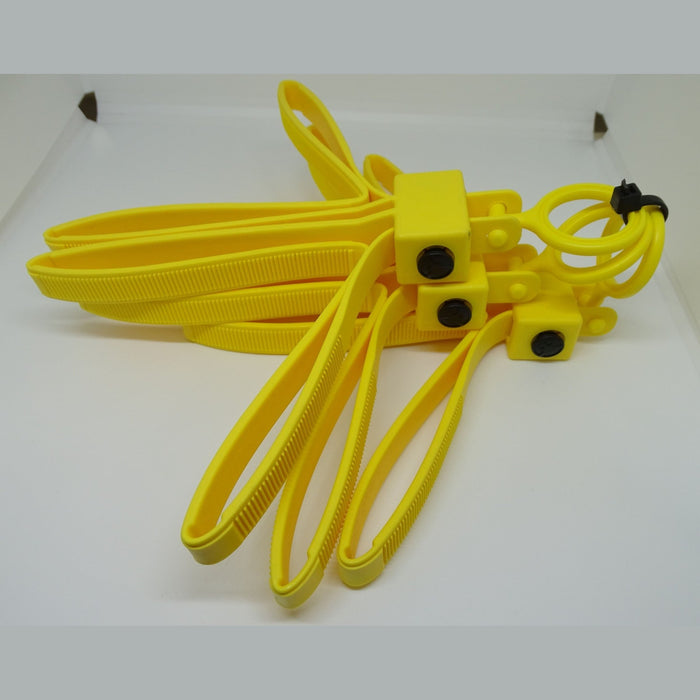 ASP Plasticuffs Restraints Handcuffs Tri-Fold Pack of 3 Yellow YR-ASPTF-05