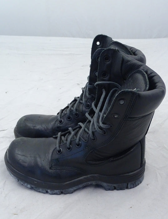 Used BATA Black Leather Steel Toe Cap Boots Tactical Military Style 1