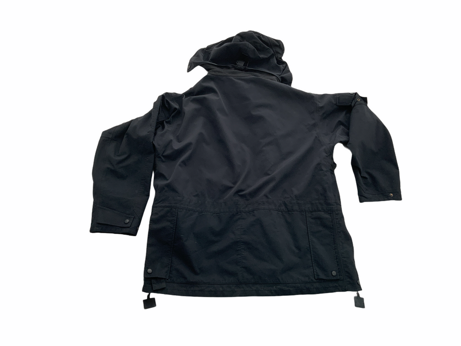 Black Waterproof 3/4 Length Tactical Rain Coat Security Dog Handler XL/T OJ36