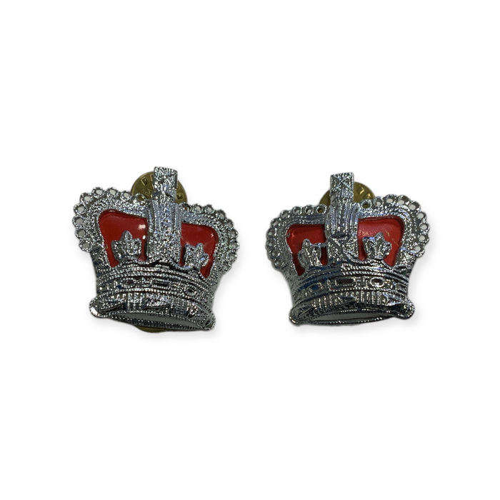 Chrome Metal Crowns Superintendent Police Rank Dress Tunic Pin Backing Type 2