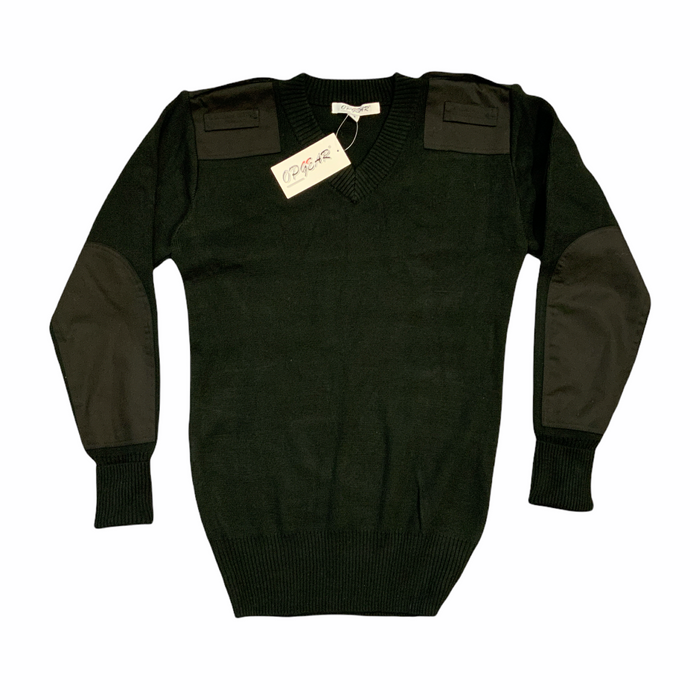 Jumper Pullover Classic Fit V-Neck Black New OPPULN