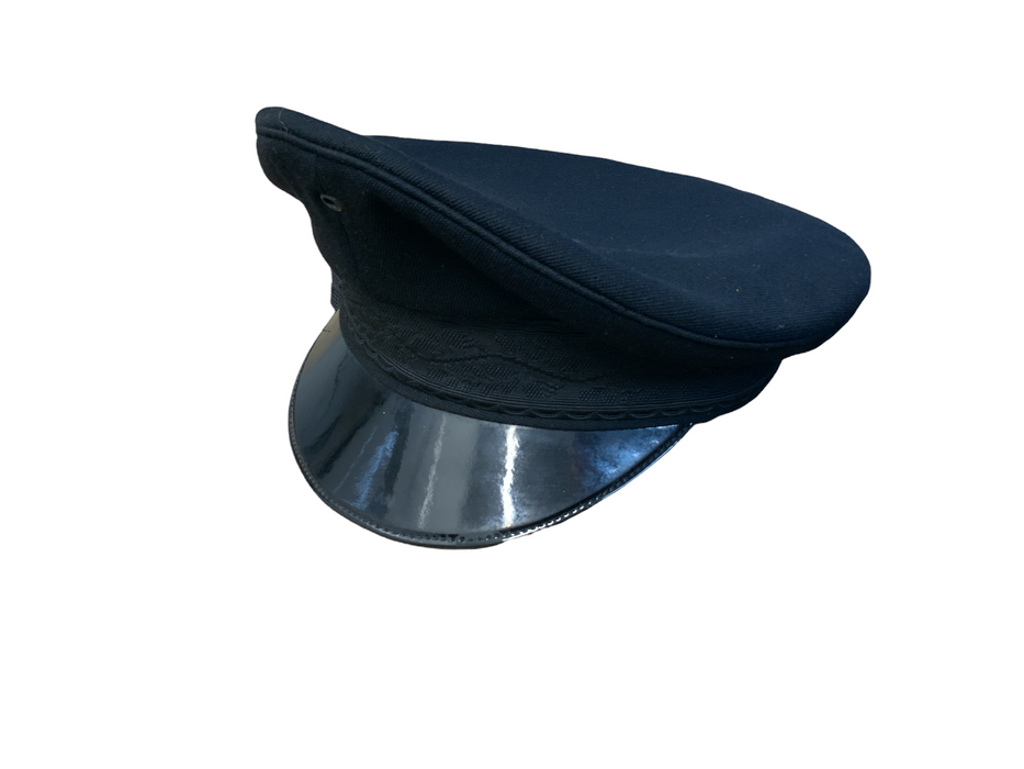 Black Flat Peaked Cap With Black Cap Band Theatre Film And TV