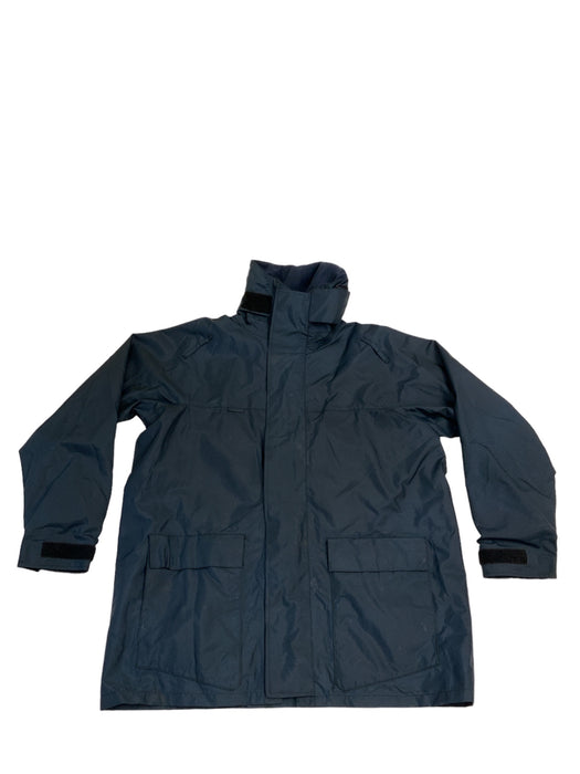 Yaffy Blue 3/4 Waterproof Raincoat High Collared Jacket Security Events YJBL01B