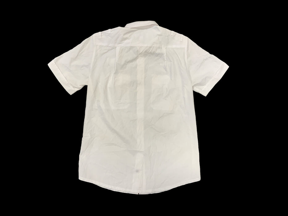 Double Two Female White Short Sleeve Shirt With Epaulettes Loops FSW06B