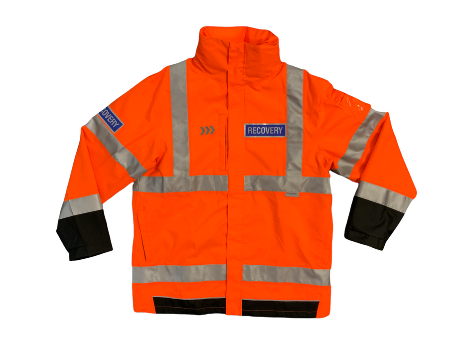Hivis Orange Reflective Waterproof Hooded Recovery Jacket Large OJ96