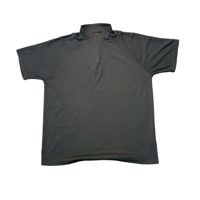 Male Black Breathable Short Sleeve Wicking Shirt With Epaulette Loops WKS35A