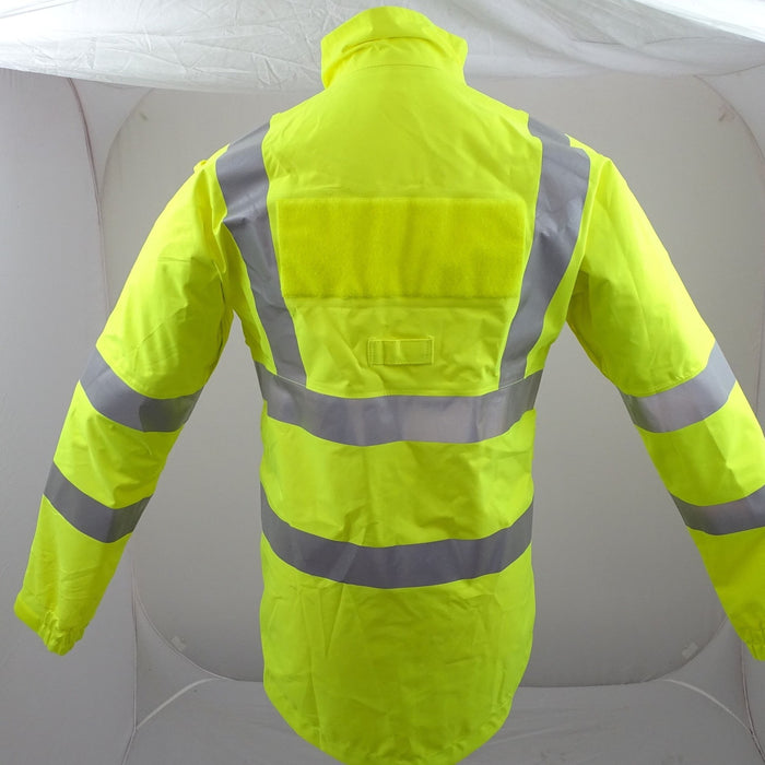 Hi Vis Cycling Jacket Waterproof With Scooped Back & Reflective Tape HVCC01A