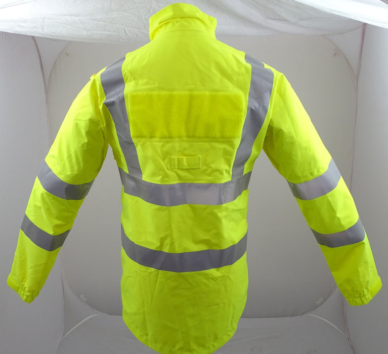 Hi Vis Waterproof Cycling Jacket With Scooped Back & Reflective Tape HVCC01A