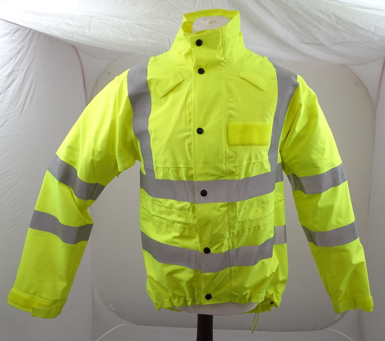 Hi Vis Waterproof Cycling Jacket With Scooped Back & Reflective Tape HVCC01B