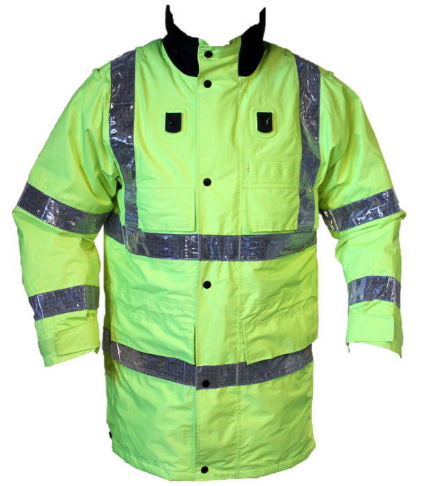 New Ex Police Hi Vis Jacket Waterproof Rain Coat Security Dog Handler HVPC03N