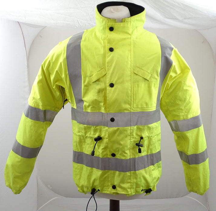 Hi Vis Waterproof Cycling Jacket With Scooped Back & Reflective Tape HVCC02B
