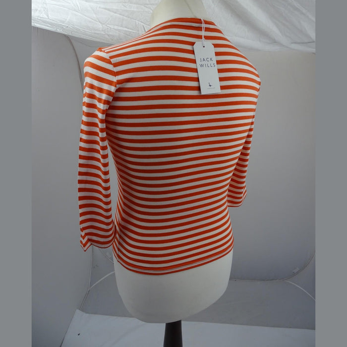 Jack Wills Alland 3/4 Sleeve Stripe Tee - Womens New