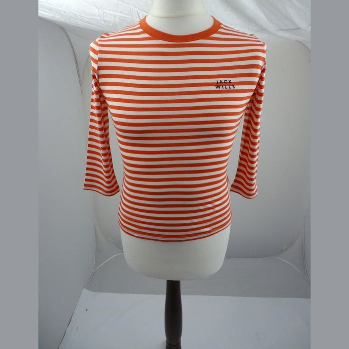 Jack Wills Alland 3/4 Sleeve Stripe Tee - Womens New