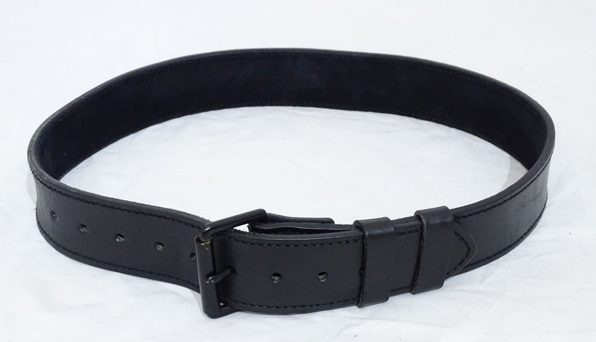 Ex Police Black Leather 2" Duty Belt With Black Buckle And Roller