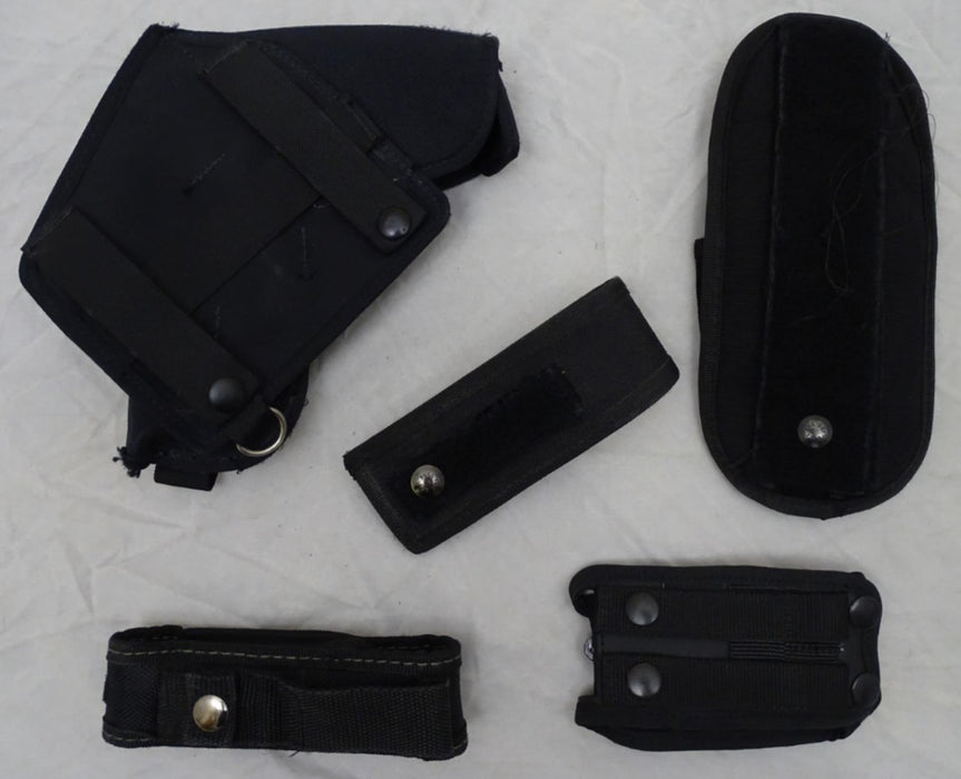 Genuine Black Nylon Molle Vest Kit with 5 Pouches Grade B - Set 2