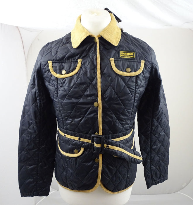 New Barbour International Female Quilted Black Jacket Size Small ODDC02