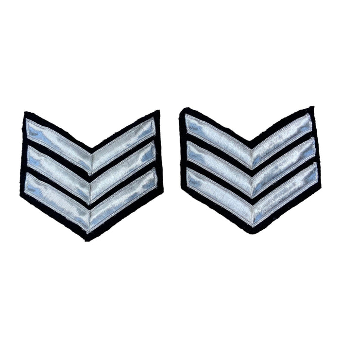 Police Prison Sew On Embroidered Sergeant Stripes Patch Badge Type 3 Small