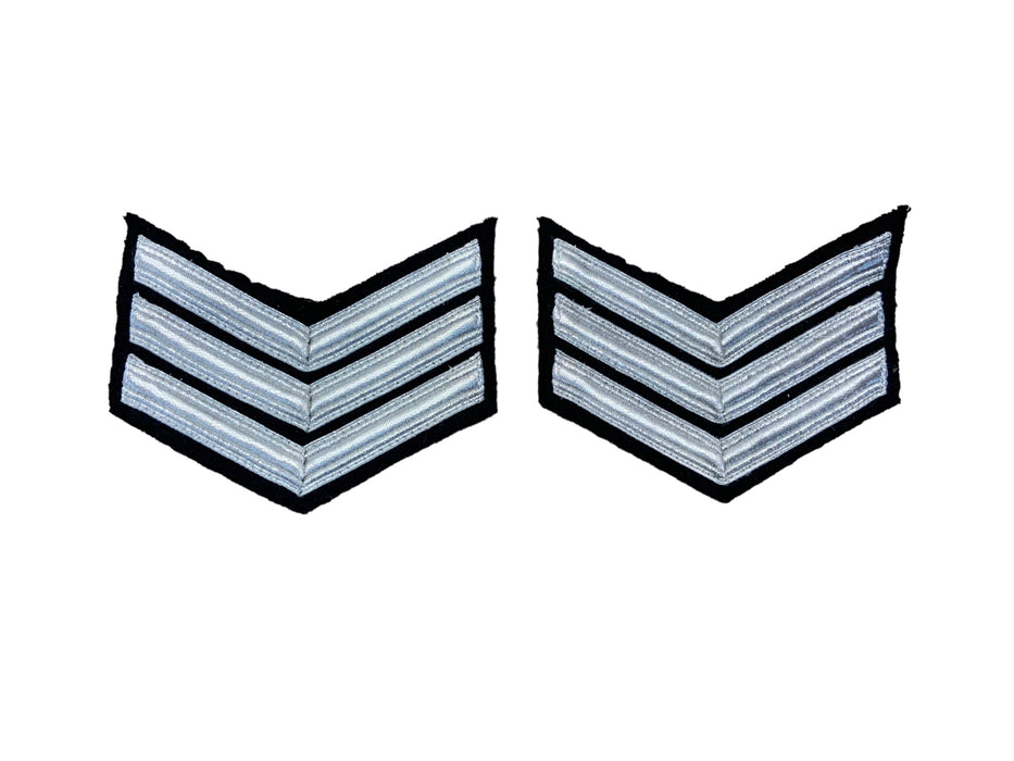 Police Prison Sew On Embroidered Sergeant Stripes Patch Badge Type 4 Small