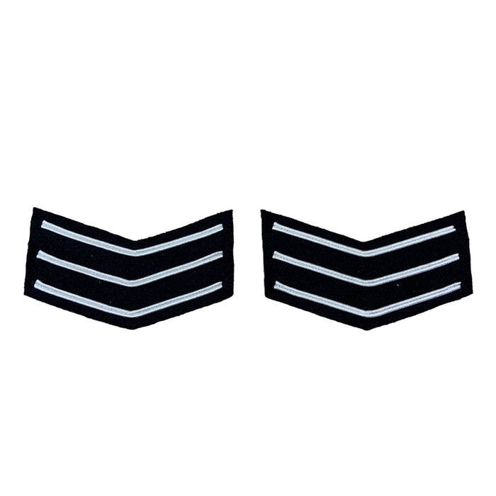 Police Prison Sew On Embroidered Sergeant Stripes Patch Badge Type 5 Small