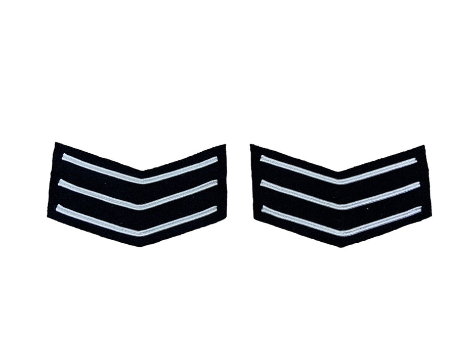 Police Prison Sew On Embroidered Sergeant Stripes Patch Badge Type 5 Small