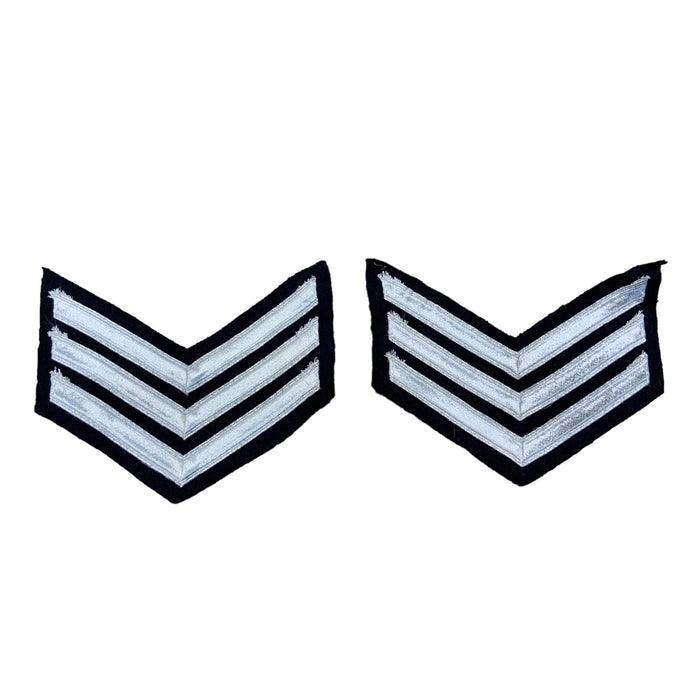 Police Prison Sew On Embroidered Sergeant Stripes Patch Badge Type 7 Small
