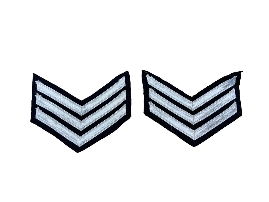 Police Prison Sew On Embroidered Sergeant Stripes Patch Badge Type 7 Small