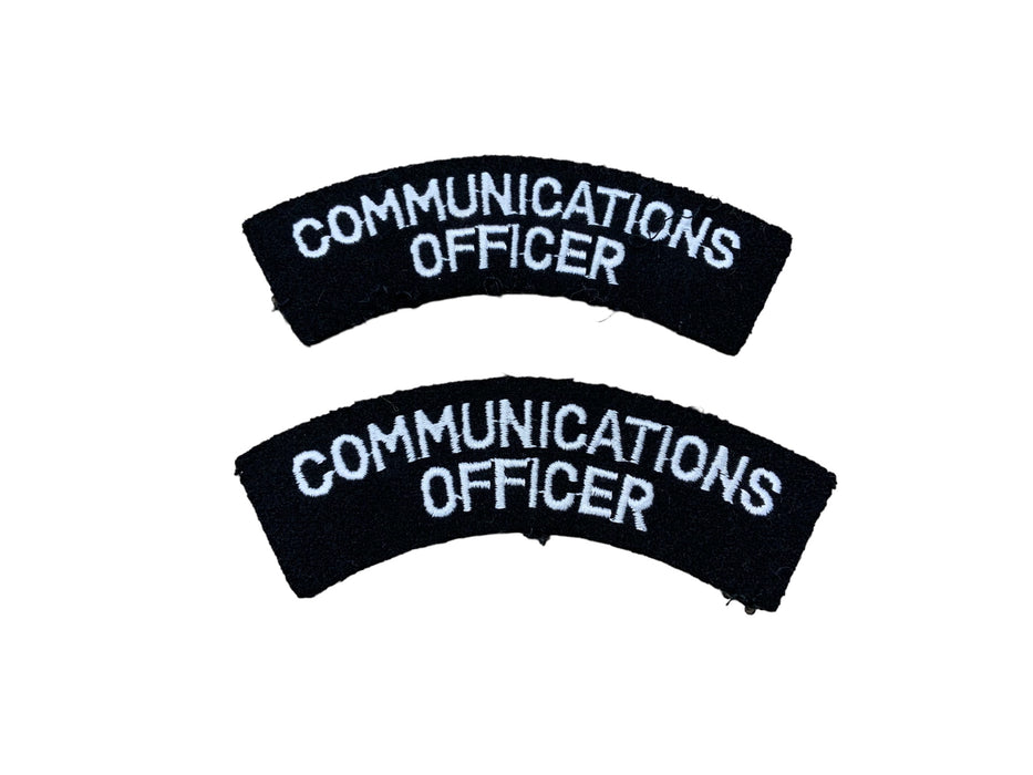 Communications Officer Sew On Embroidered Patch White Lettering