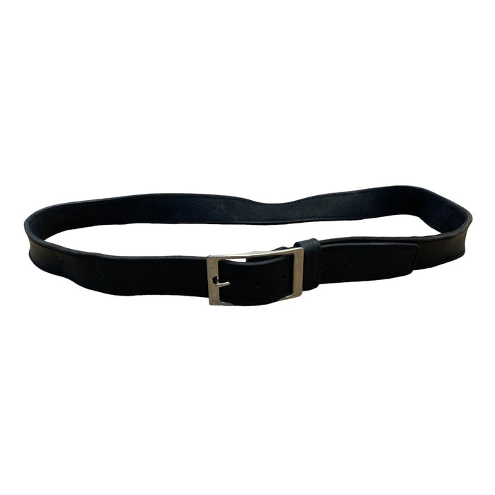 Black 1.5" Heavy Duty Leather Belt Silver Buckle Grade B