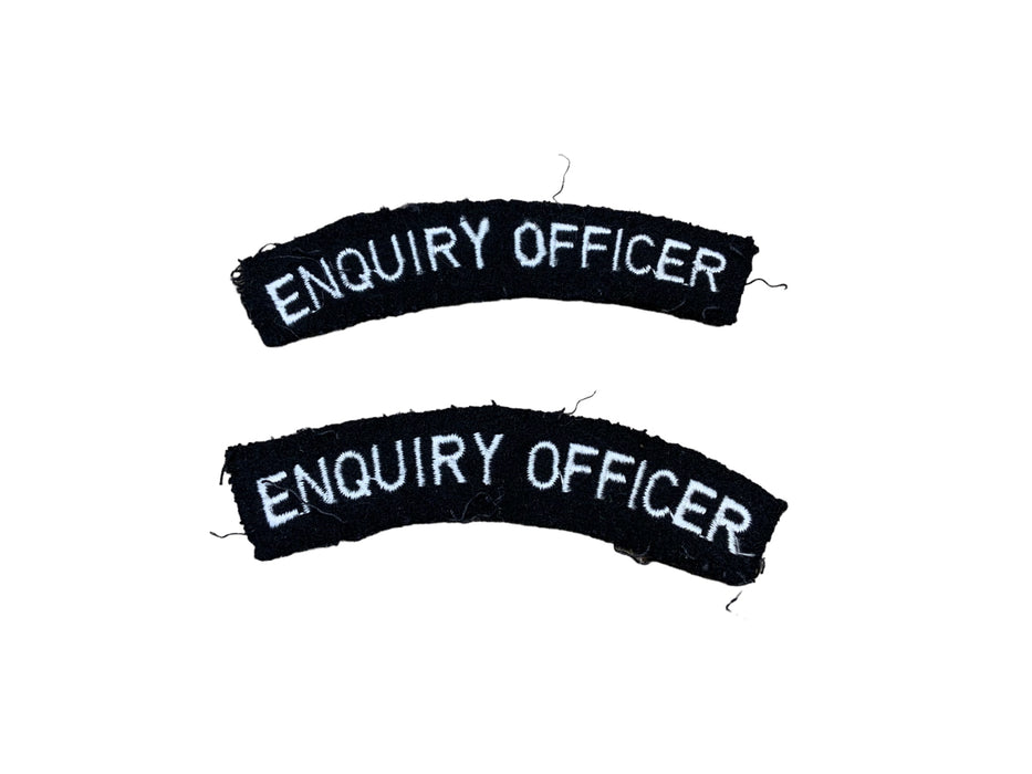 Enquiry Officer Sew On Embroidered Patch White Lettering